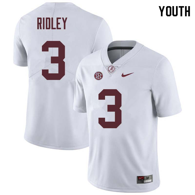 Youth #3 Calvin Ridley Alabama Crimson Tide College Football Jerseys Sale-White